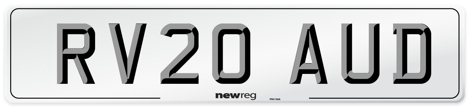 RV20 AUD Number Plate from New Reg